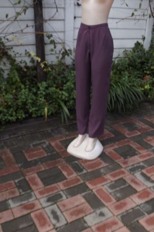 Hi-waisted mulberry colour straight legged pants in size 32/8.By "Trickwear".In 100% polyester