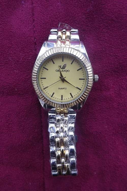 Men's new QUARTZ watch by ORLANDO with bi-colour stainless steel strap.