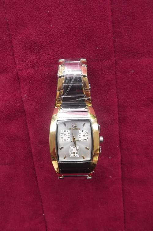 Men's new fashionable ORLANDO watch with bi-colour stainless steel strap