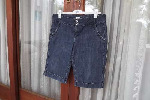 As new denim long shorts with turnups in size 38/14 by RE.In polycotton stretch.