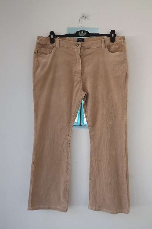 Beige INFINITY corderoy stretch pants in size 42/18 good fit.Hips 114cm.As new