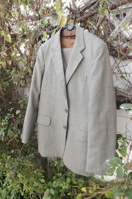 Beautiful 3 piece men's suite in brown/beige  striped design by MAN ABOUT TOWN.Size RR40/102