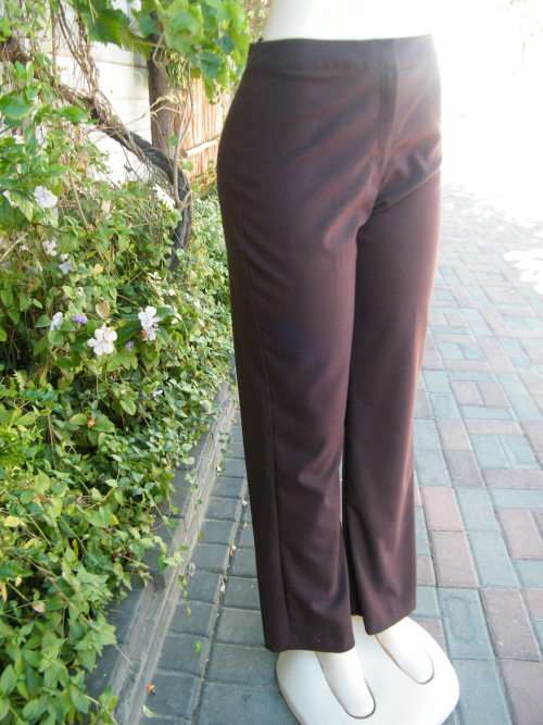 Timeless straight legged chocolate brown long ladies pants by WOOLWORTHS size 34/10