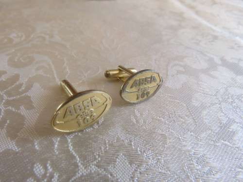 Pair of ABSA gold toned cufflinks in football design.Good condition.