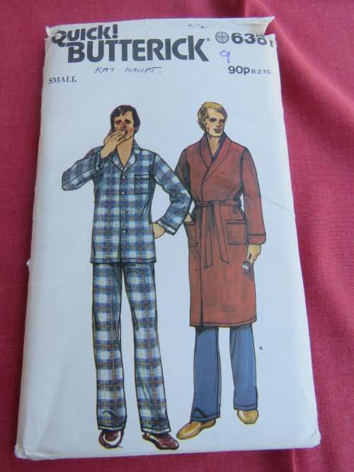 BUTTERICK sewing pattern by BUTTERICK no 6367.Size  S,M and XL.Men's winter's pyjamas