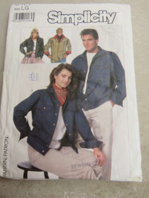 'SIMPLICITY' pattern 8177 in x-small to x-large for ladies/mens or teen boys jacket in two lengths.