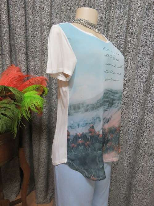 Collectable tee by 'CHEROKEE'.100% viscose back with short sleeves.Size 36/12.Used but in good cond.
