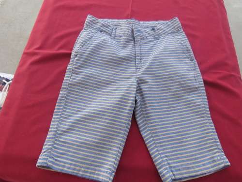 Denim blue and cream boys pants with horizontal stripes.By '(+us) for 10 yr old.New condition.