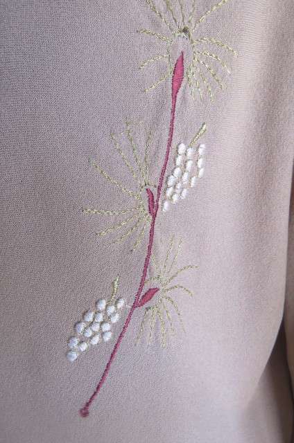 Amazing Sepia beige vintage dress with permanent pleated skirt size 38/14 by 'Lady Harrington'