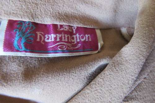 Amazing Sepia beige vintage dress with permanent pleated skirt size 38/14 by 'Lady Harrington'