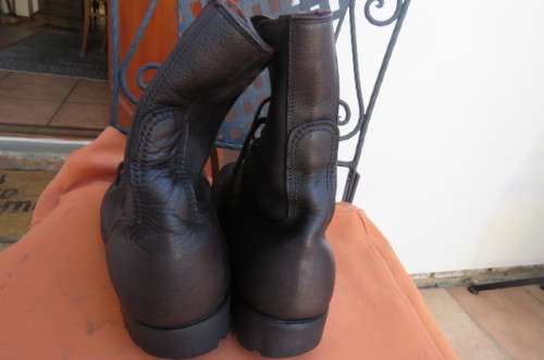 Pair  SADF genuine leather brown army boots in size 9 issued by DWS in 2010. Army size 270.