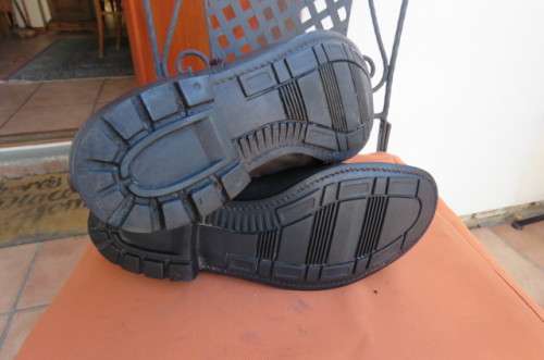 Pair  SADF genuine leather brown army boots in size 9 issued by DWS in 2010. Army size 270.