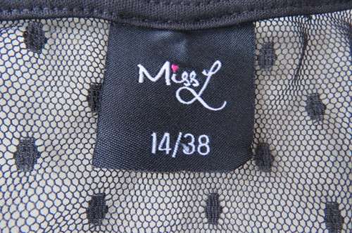 That little black dress! By 'Miss L' in size 38/14 fit size 36/12 good tight fit. Round neckline.