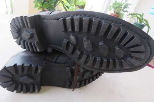 Pair of SADF genuine leather brown army boots in size 5.5 by D.W.S. issued 2009. Army size 240 M.