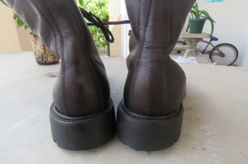Pair of SADF genuine leather brown army boots in size 5 by Bagshaw issued in 1982. Army size 235 M.