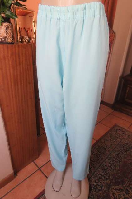Comfy light blue pants in viscose and polyester blend by 'Bender Clothing' size 42 to 44.