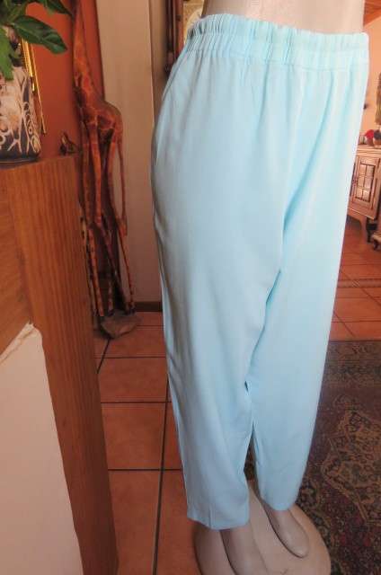 Comfy light blue pants in viscose and polyester blend by 'Bender Clothing' size 42 to 44.