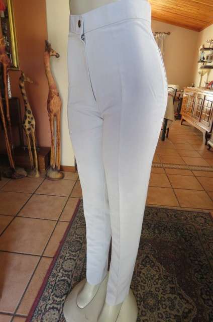 High waisted pale greyblue skinny legged pants in size 32/8 by 'LG' Long Green.