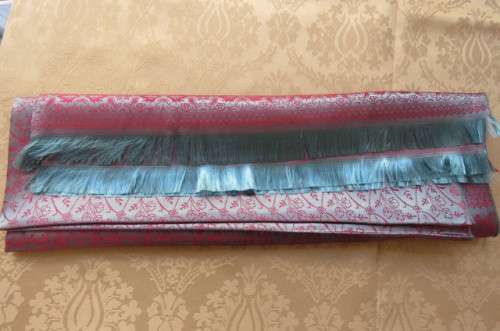Amazing best quality 100% genuine silk scarf in red and light turquoise.
