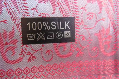 Amazing best quality 100% genuine silk scarf in red and light turquoise.