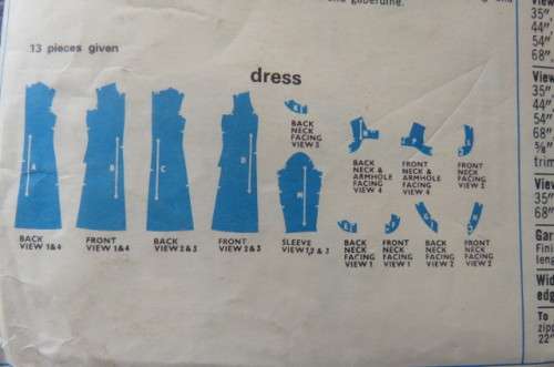 Style sewing pattern 4498 size 34 to 42. Few variations of dress. Good condition.