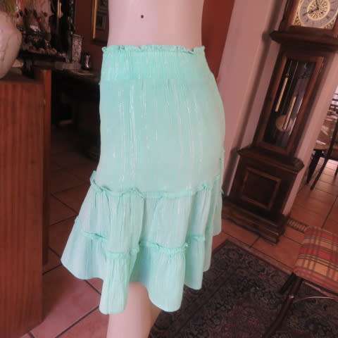 Beautiful light seagreen tiered skirt with wide elasticated waist for 13 to 14 yr old girl. Size 29