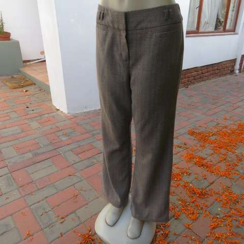 Winter's dress pants in beige and brown stripe design with mottled effect. By WOOLWORTHS size 38/14