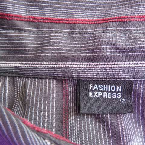Power print top in red,black and white by FASHION EXPRESS in size 36/12. Button down.New cond.