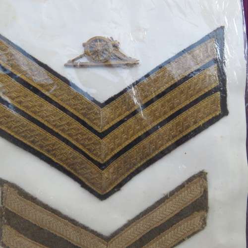 SA army rank collection of 3 plus 5 army badges of WW2. All in very good condition.