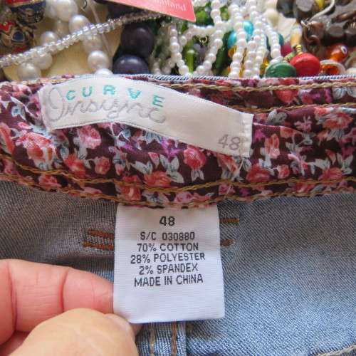 Sexy skinny leg blue denim jeans in size 48/24 by Curve INSYNC. Distressed look As new.