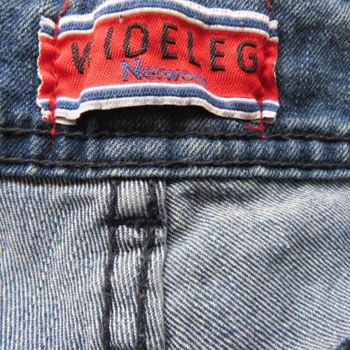 Wide legged blue denim jeans in size 38/14. Cute front pockets.In stretch polycotton. As new