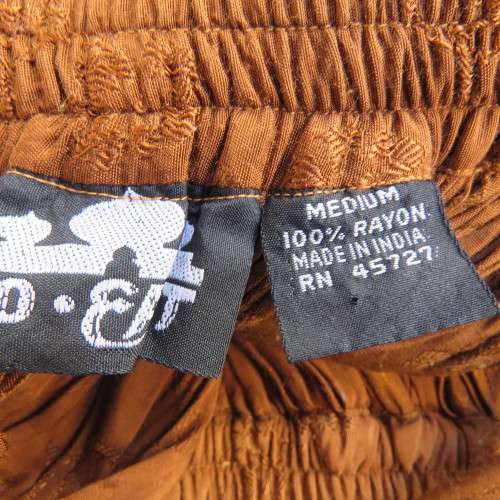 GO-EAST permanent crinkled colden brown maxi skirt from India for size 36 to 36. As new.