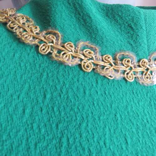 Vintage crimplene dress for special occasion in emerald green by boutique in size 38/14. New cond.