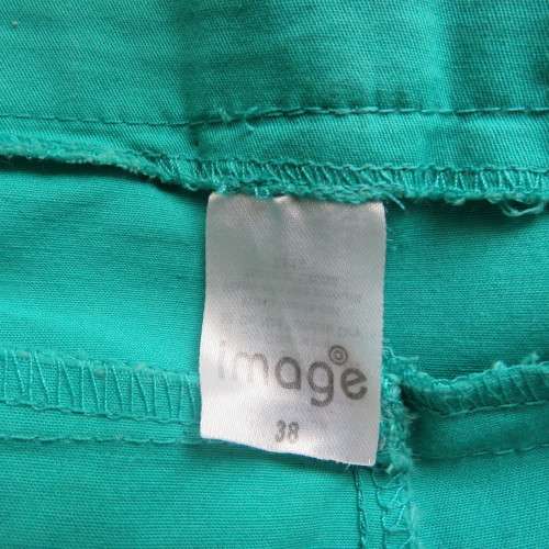 Atrractive seagreen dress style shorts. Size 38/14. By Image. In stretch cotton fabric. As new.