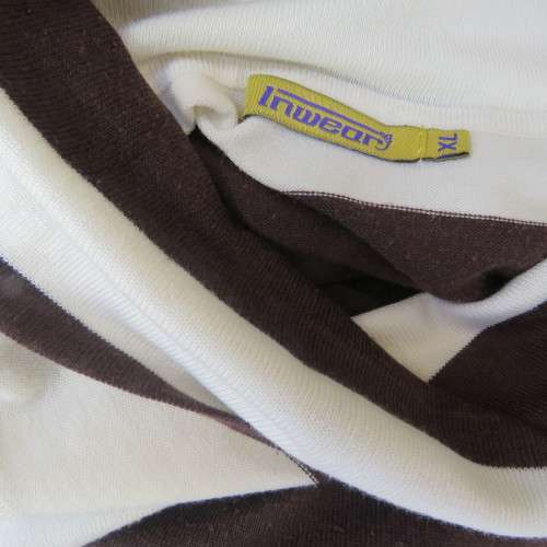 Extra long horizontal striped long sleeve pull over top. Size 38/14 by INWEAR. Good condition.