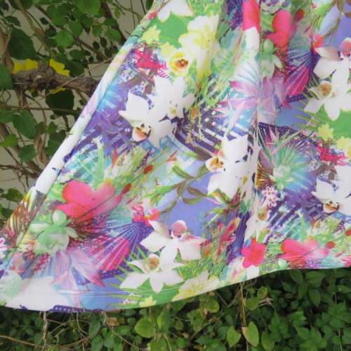 Floral fashion pleated skirt in stretch polyester By `RT` For girls 11-12 year old New condition