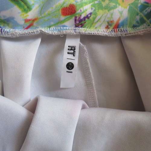 Floral fashion pleated skirt in stretch polyester By `RT` For girls 11-12 year old New condition