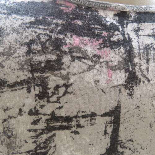 Sexy long sleeveless top in grey shades and pink U-neckline Size 32-8 by `RT` Good condition