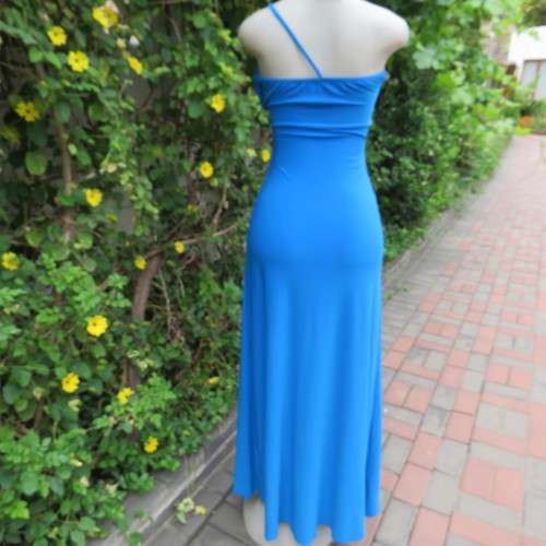 Magnificent long peacock blue evening dress made by boutique in Thailand. Size 34/10. New.