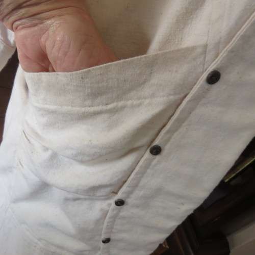 Striking long open jacket in natural textured cotton. By `Laid Back`. Size 34 to 38. New condition.