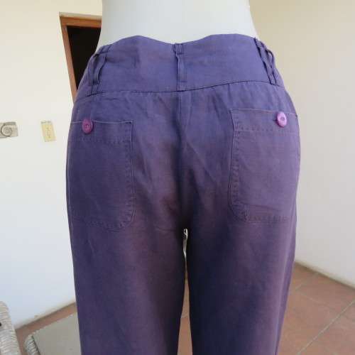 Wide legged pants by `Queenspark` in size 36/12. In 100% linen. Very dark purple. As new.
