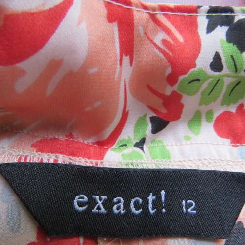 Blouson style top in soft and silky polyester with round banded neckline. Size 36/12 by EXACT