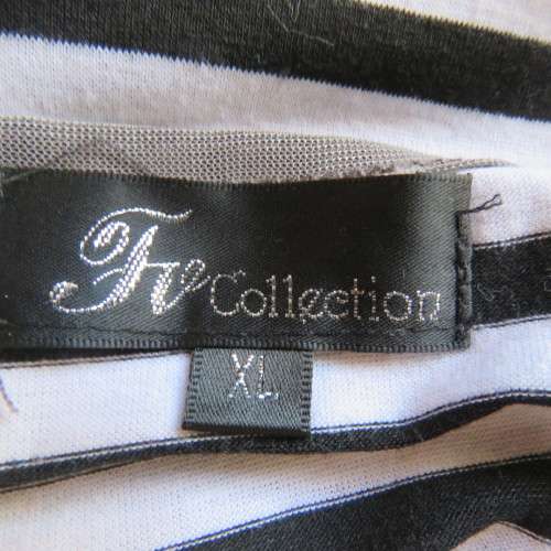 Sexy long strappy top in horizontal black + white stripes. Size 38/14 by `FV COLLECTION`.As new