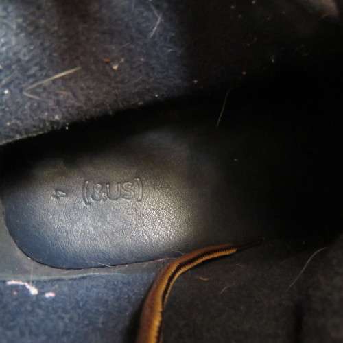 As new pair of tan colour size 4 boots for boys by (andUS). Laced up. Black inner and soles.