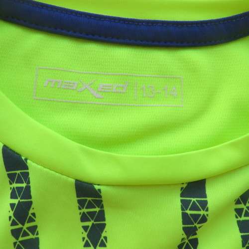 Neon yellow short sleeve sport T-shirt for boy 13 to 14 year old. By MAXED. As new.