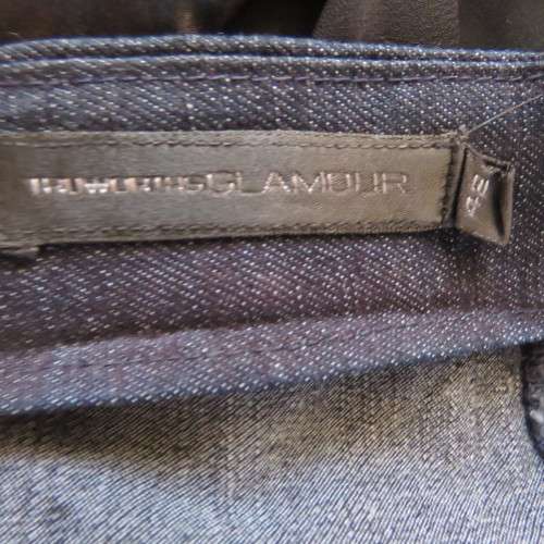 TRUWORTHS Glamour blue denim maxi paneled kick out skirt in size 42/18.Embellished front.As new