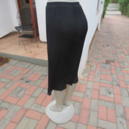 Smart black permanent pleated skirt with elasticated waist in size 34/10 by TRUWORTHS. As new