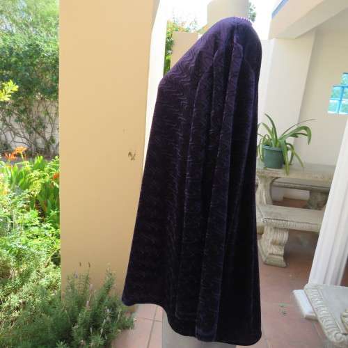 Dark purple loose hanging long sleeve polyester velvet top by DONNA CLAIRE size 48/24.