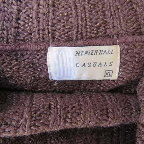 Fabulous acrylic doubleknit slip over cardigan in golden brown with some shine.Size 42/18. As new