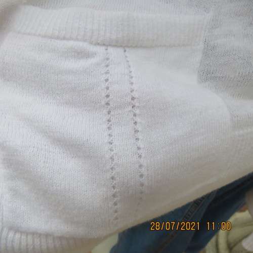 Fab.white long sleeve 100% cotton slub knitted cardigan.Button down.Two pockets.WOOLWORTHS 42/44